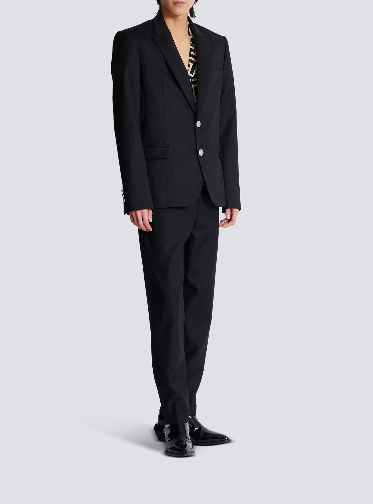 Veste à double boutonnage en laine - Noir