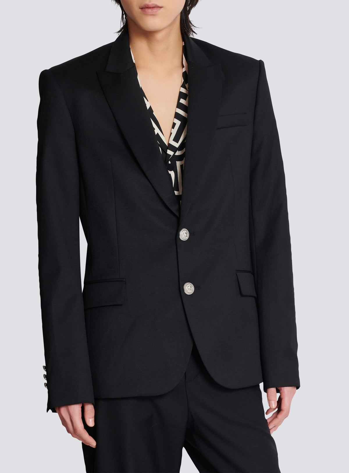 Veste à double boutonnage en laine - Noir