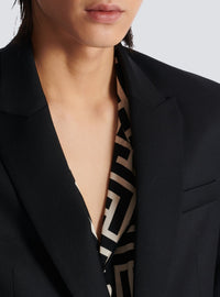 Veste à double boutonnage en laine - Noir