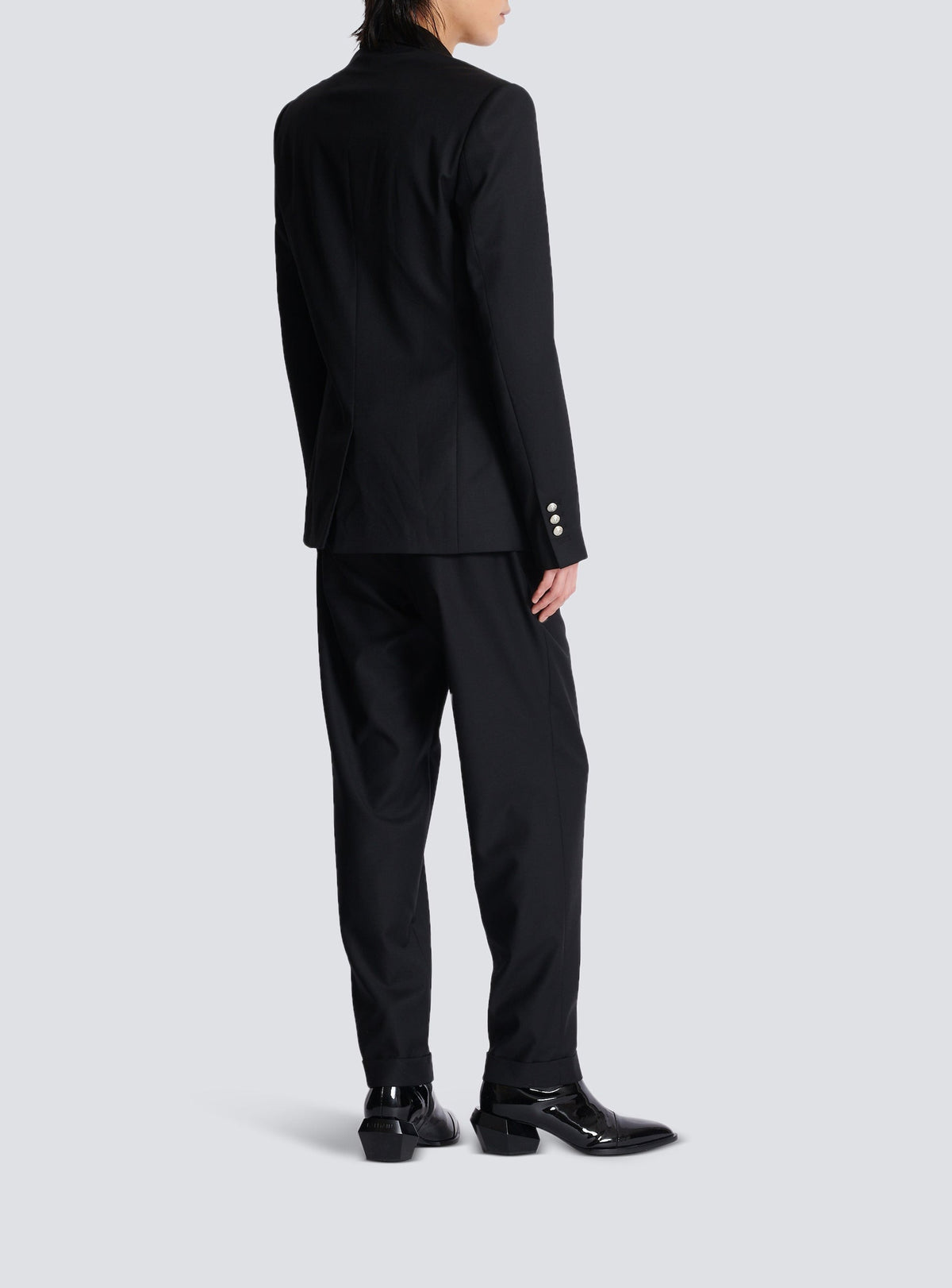Veste à double boutonnage en laine - Noir