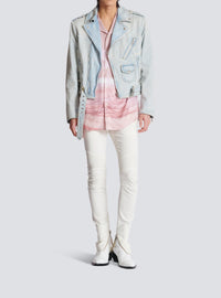 Veste biker en denim - Bleu Jean Clair
