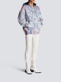 Hooded denim bomber jacket - Jean Blue