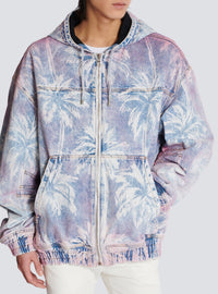 Hooded denim bomber jacket - Jean Blue