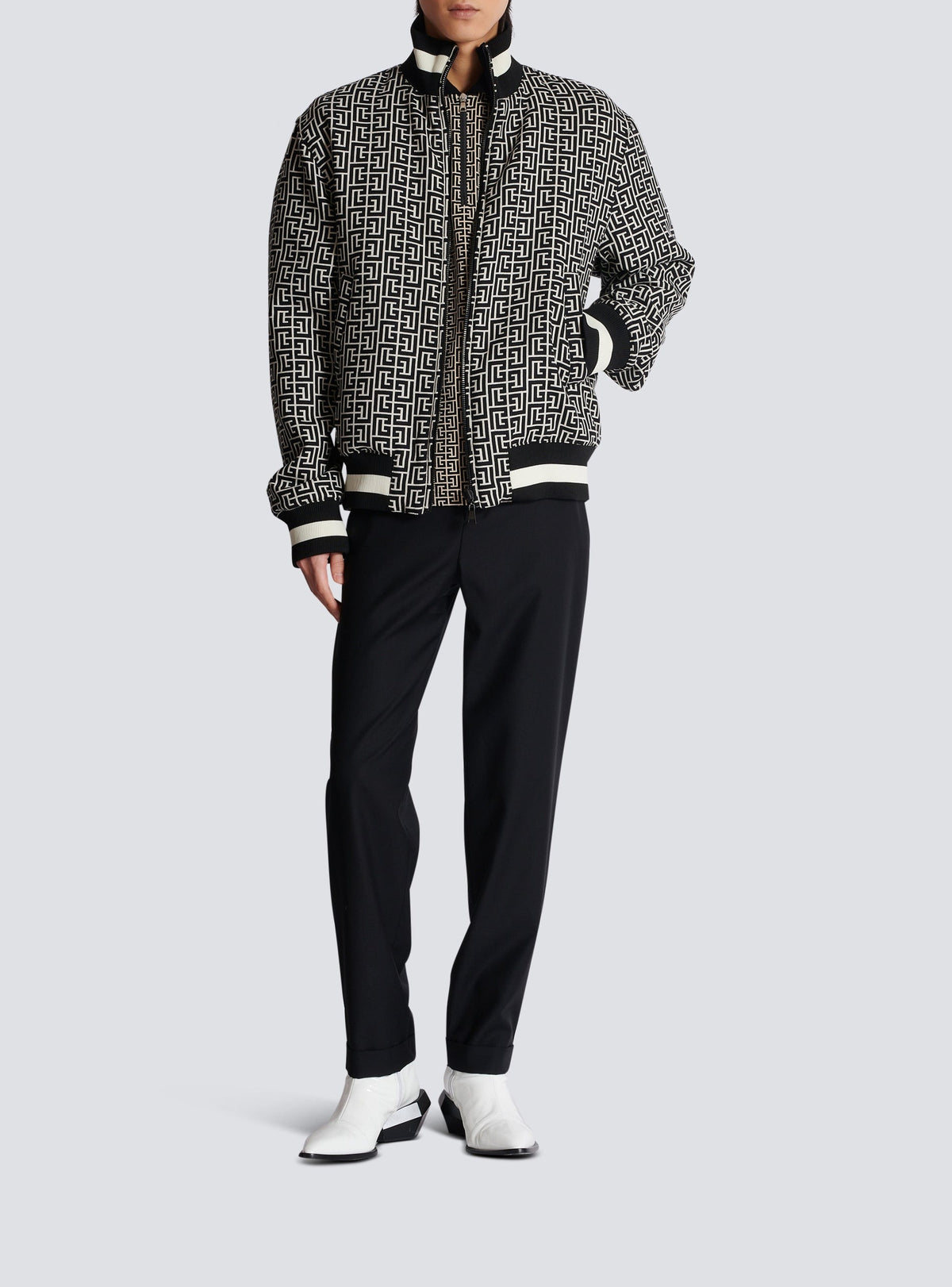 Monogram reversible bomber jacket - Dark Blue & Navy