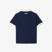 Polo shirt with piqué logo - Navy
