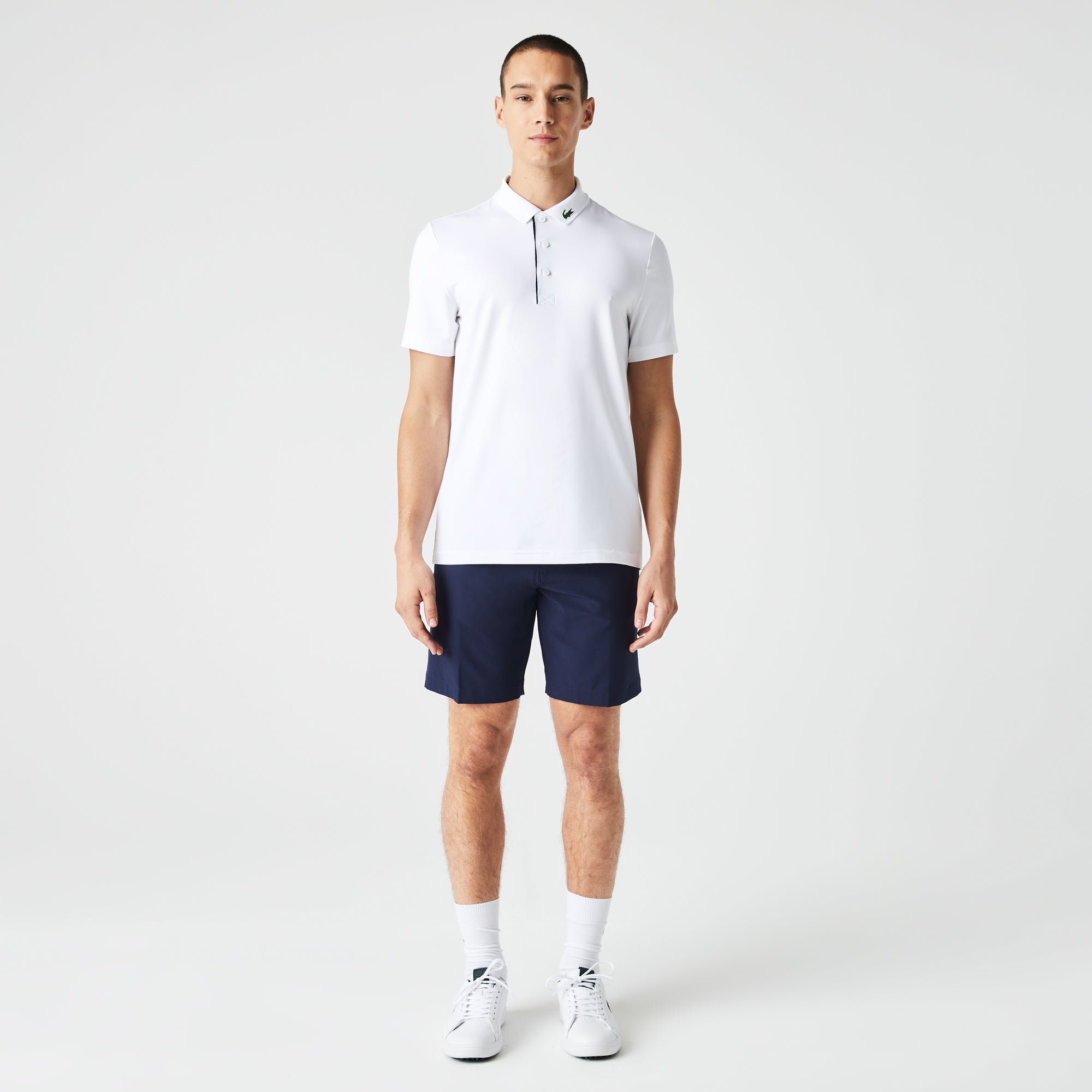 Polo à manches courtes - Blanc & Marine