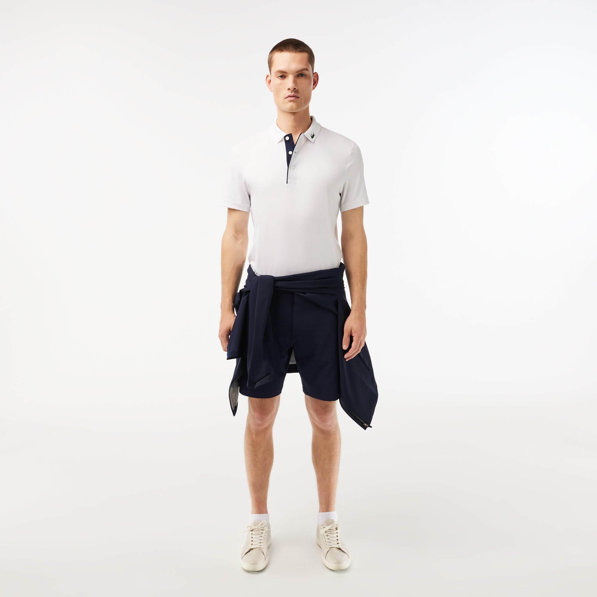 Polo à manches courtes - Blanc & Marine