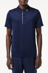 Golf straight cut polo shirt with UV protection - Navy & White
