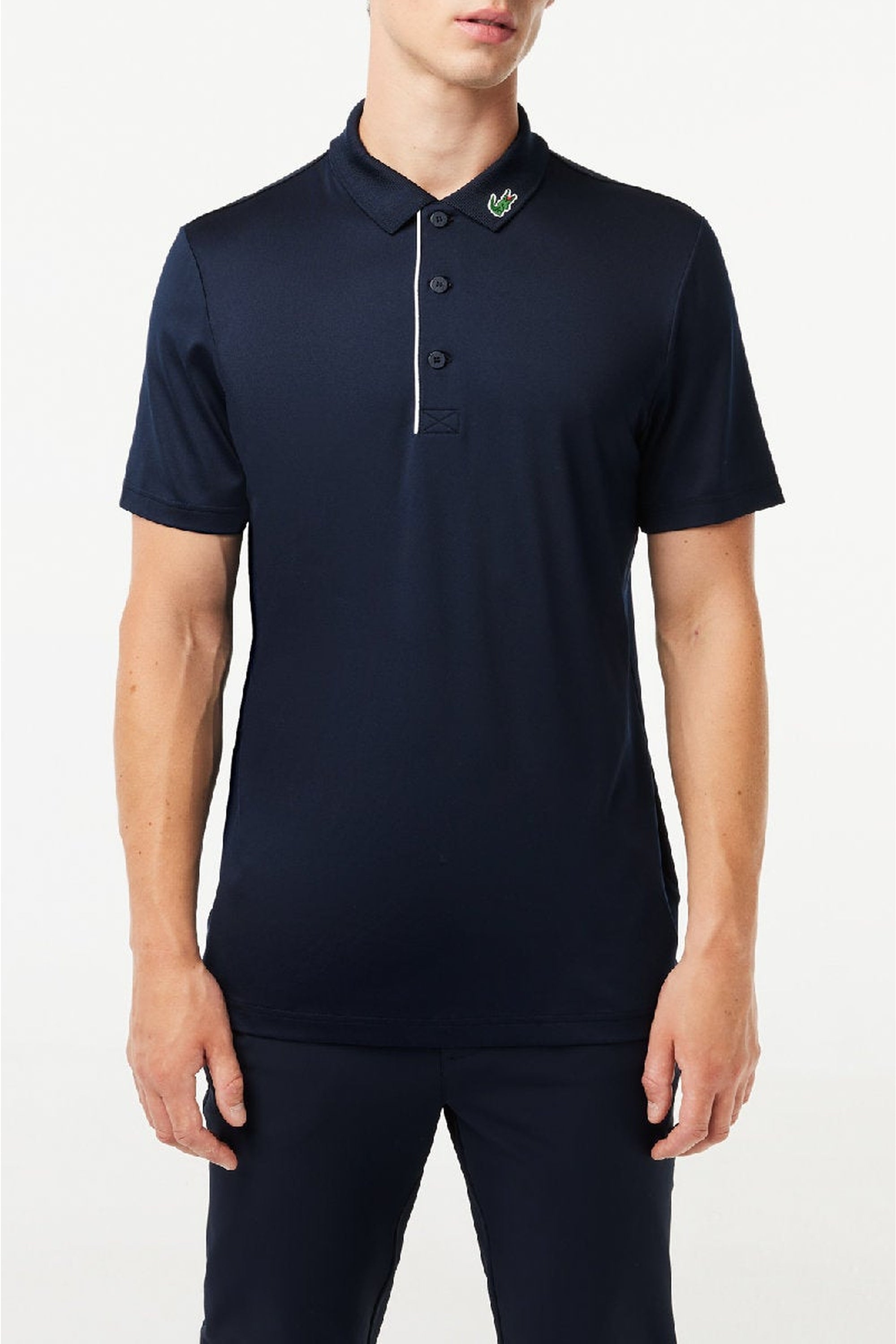 Polo coupe droite Golf à protection UV - Marine & Blanc