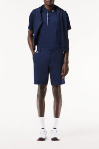 Polo coupe droite Golf à protection UV - Marine & Blanc