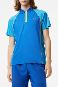 Polo Tennis ultra-dry en piqué - Royaume & Fidji Lime