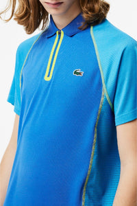 Polo Tennis ultra-dry en piqué - Royaume & Fidji Lime