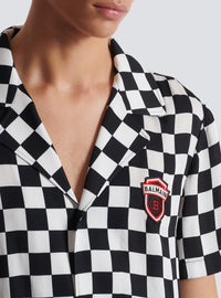 Chemise de pyjama Racing en satin - Noir & Blanc