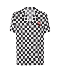 Chemise pyjama balmain racing en satin - Noir & Blanc