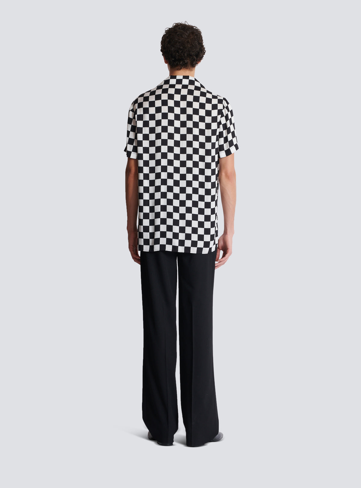 Chemise pyjama balmain racing en satin - Noir & Blanc