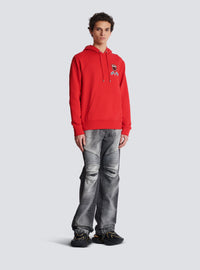 Hoodie balmain racing - Rouge