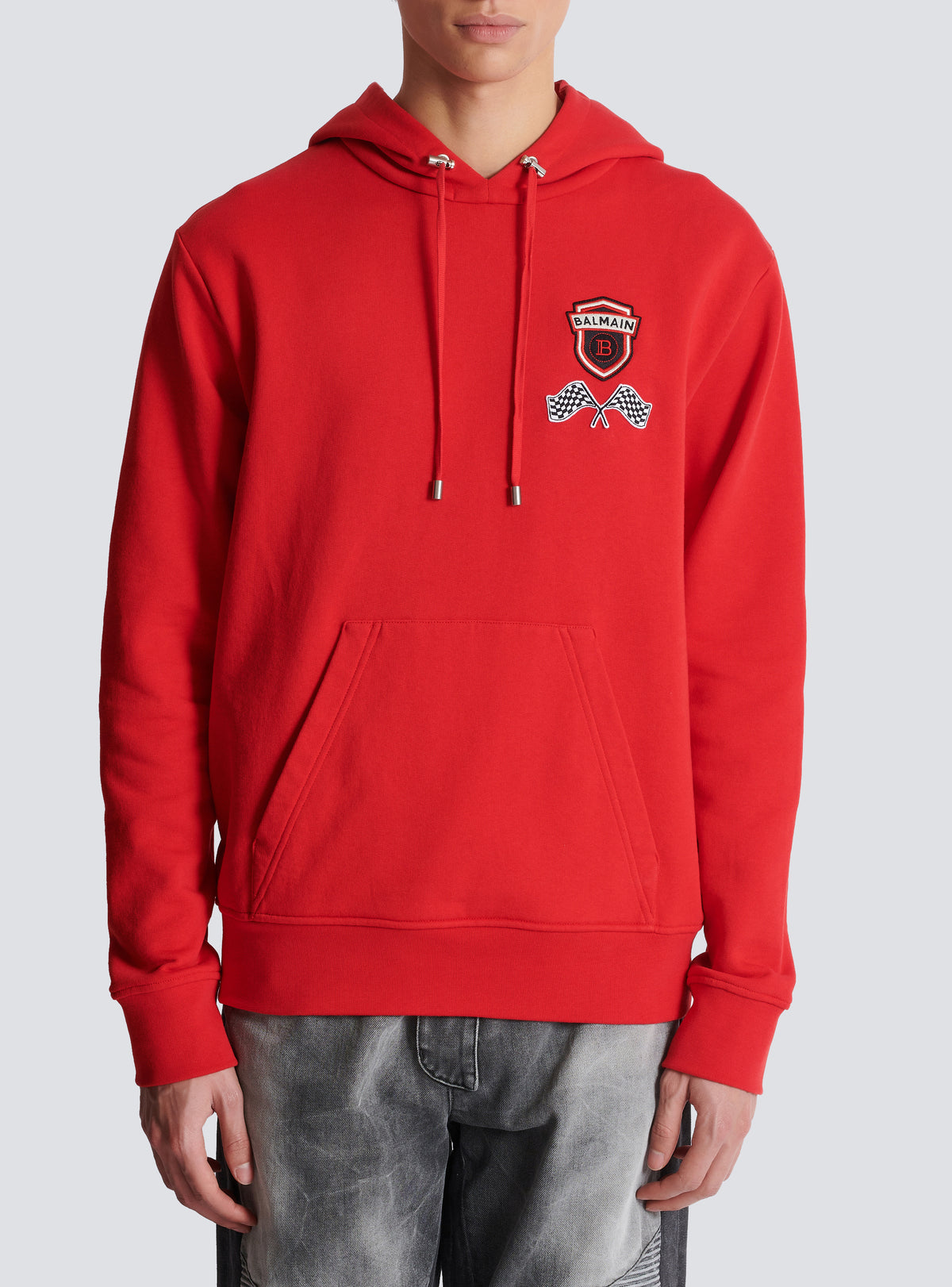 Hoodie balmain racing - Rouge