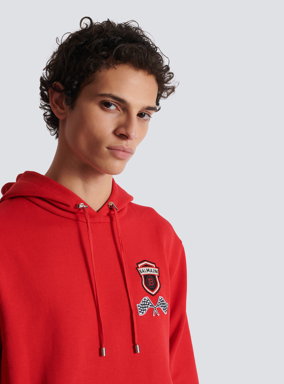 Hoodie balmain racing - Rouge