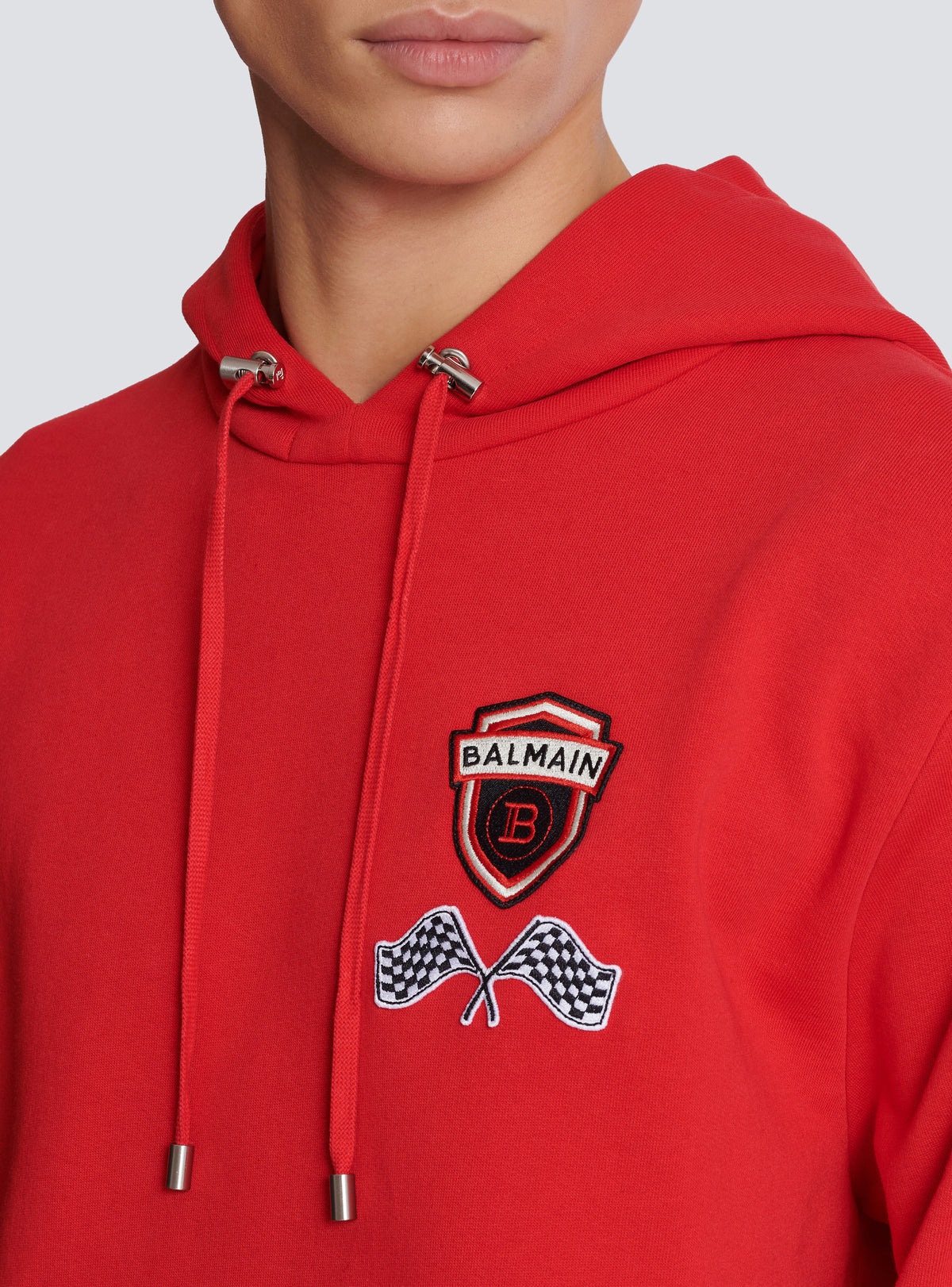 Hoodie balmain racing - Rouge