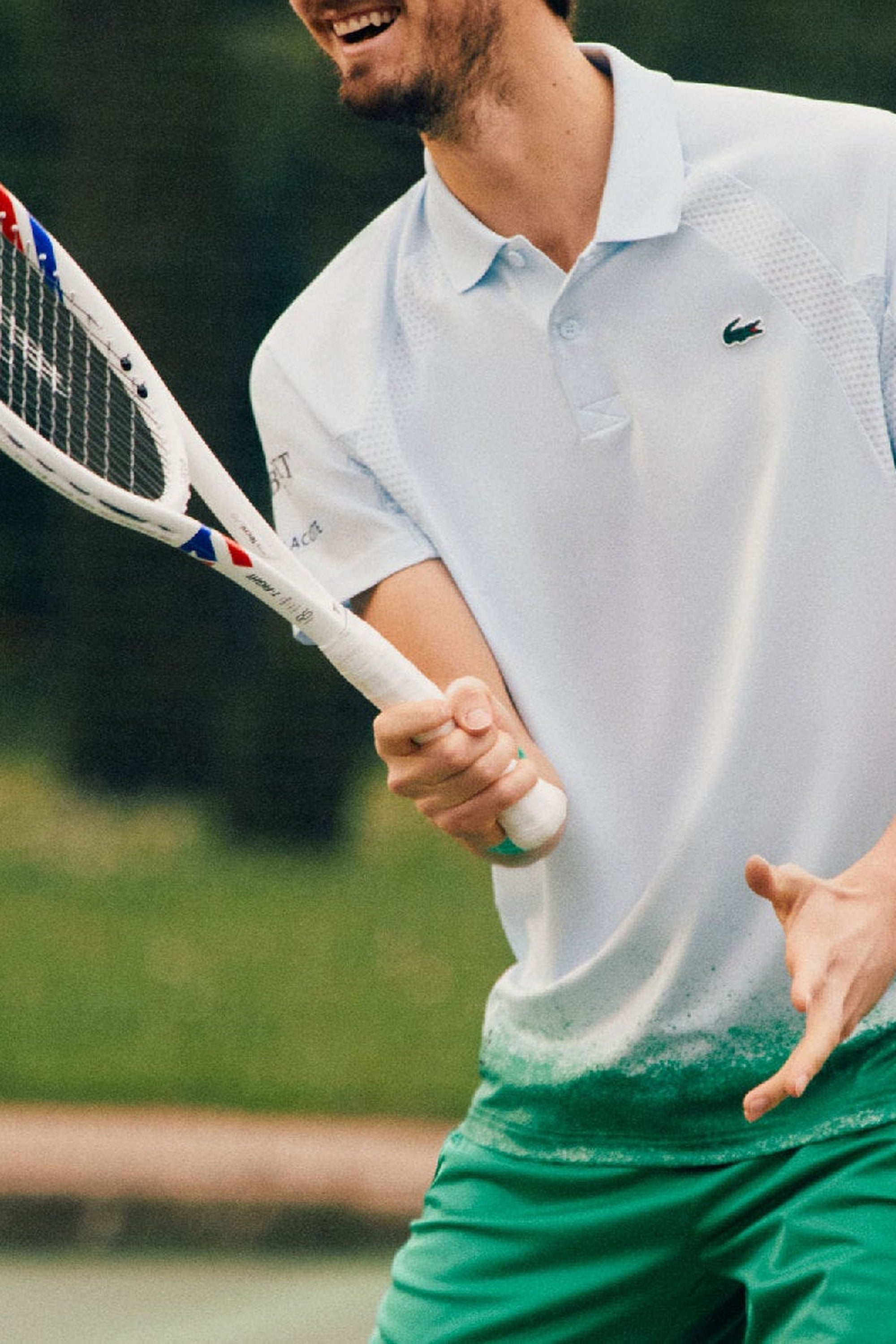Polo Tennis ajusté Lacoste Tennis x Daniil Medvedev - Ruisseau & Calathea