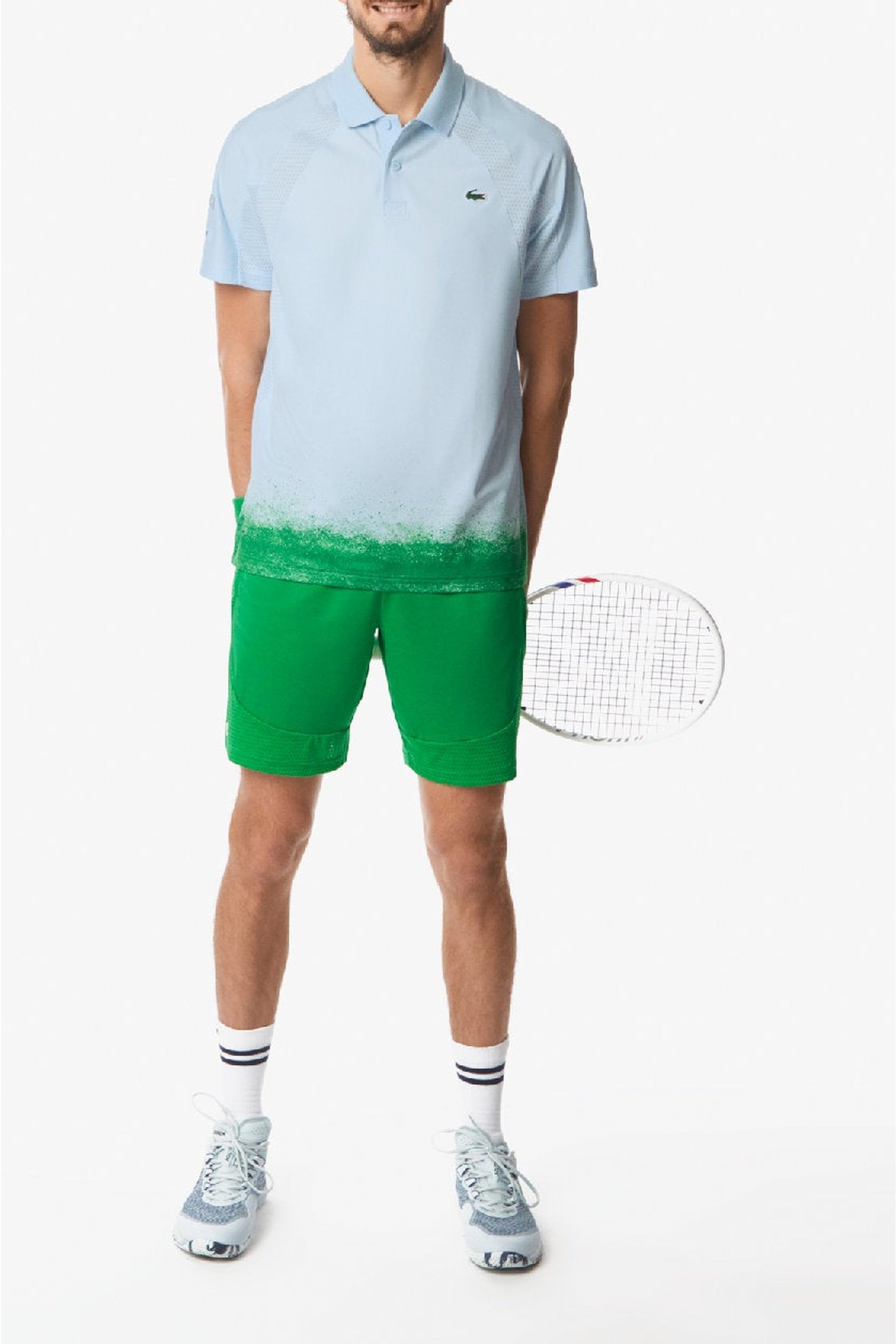 Polo Tennis ajusté Lacoste Tennis x Daniil Medvedev - Ruisseau & Calathea