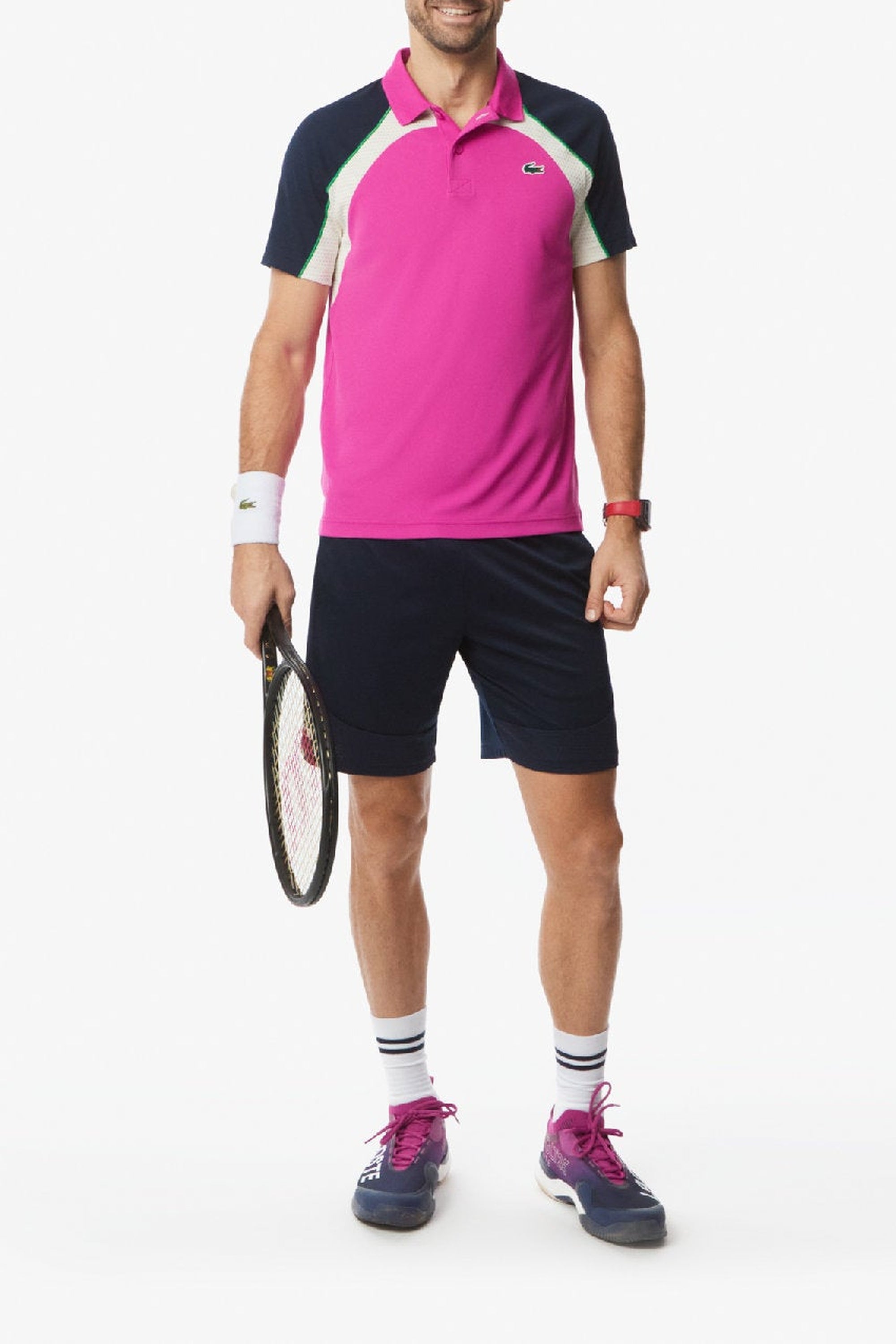 Fitted tennis polo in piqué - Malva & Marine