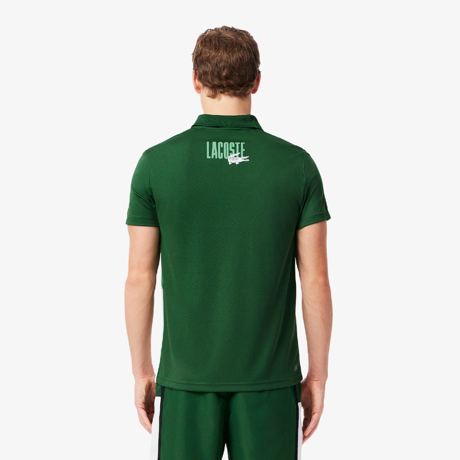 Polo Tennis imprimé en piqué - Blanc & Liamone Vert