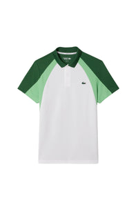 Polo Tennis imprimé en piqué - Blanc & Liamone Vert