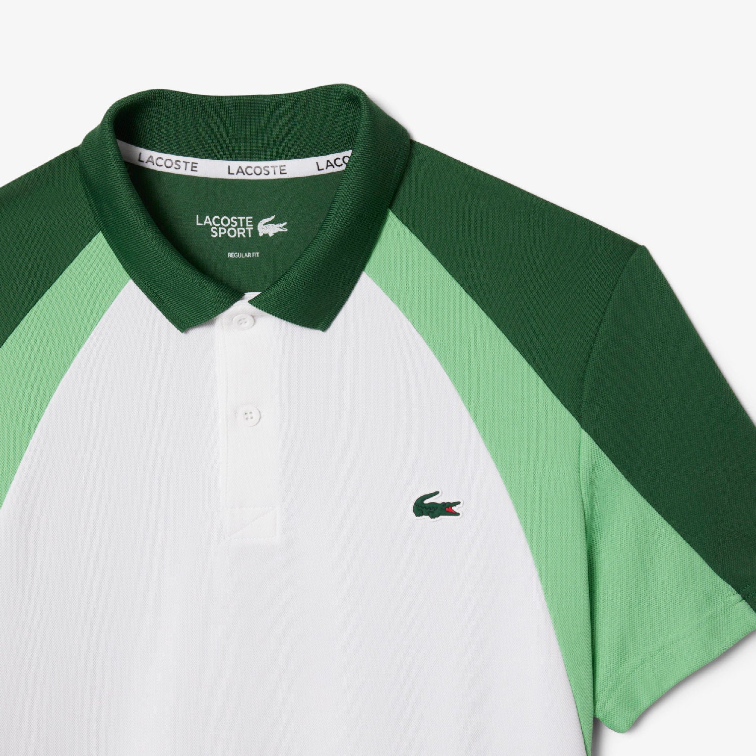 Polo Tennis imprimé en piqué - Blanc & Liamone Vert