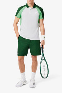 Polo Tennis imprimé en piqué - Blanc & Liamone Vert