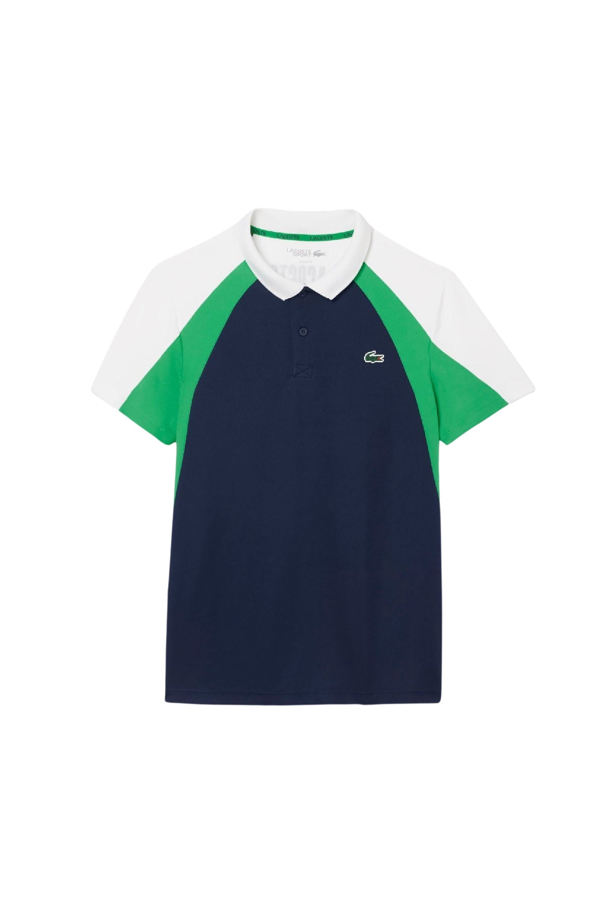 Polo Tennis imprimé en piqué - Marine & Calathea