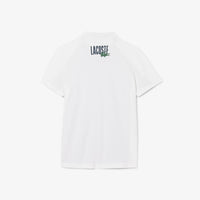 Polo Tennis imprimé en piqué - Marine & Calathea