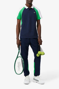 Polo Tennis imprimé en piqué - Marine & Calathea