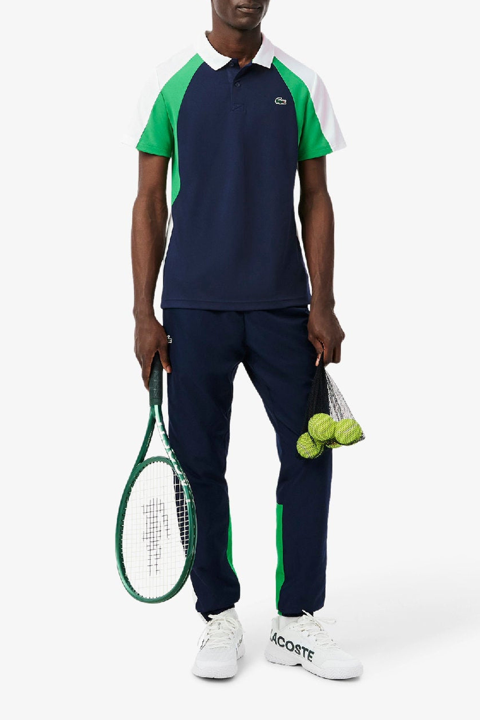 Polo Tennis imprimé en piqué - Marine & Calathea