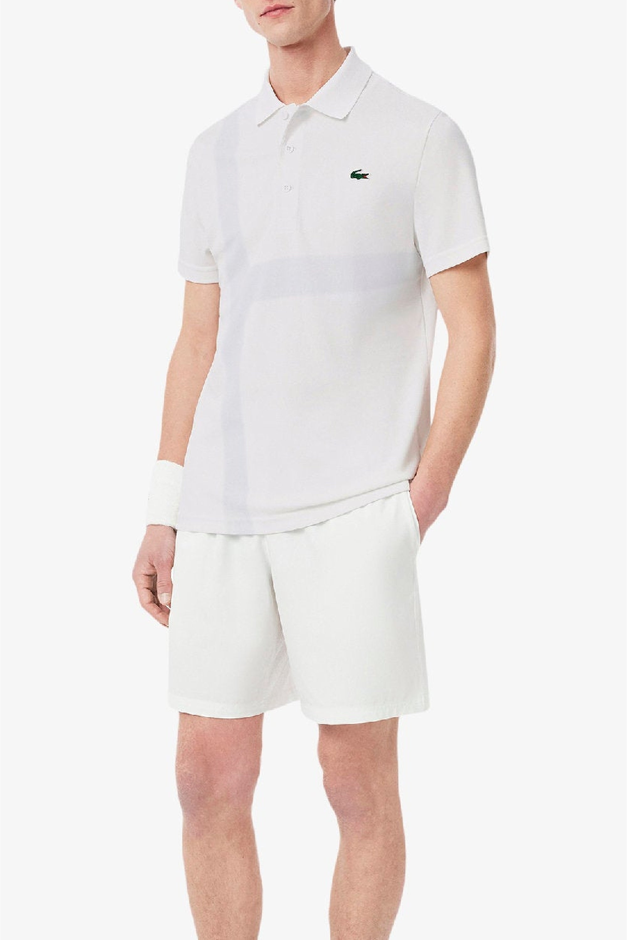 Polo Lacoste Tennis x Novak Djokovic en piqué - Blanc