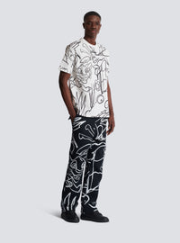 Disney x balmain : the lion king - t-shirt ample imprimé enfant précoce - Blanc & Noir