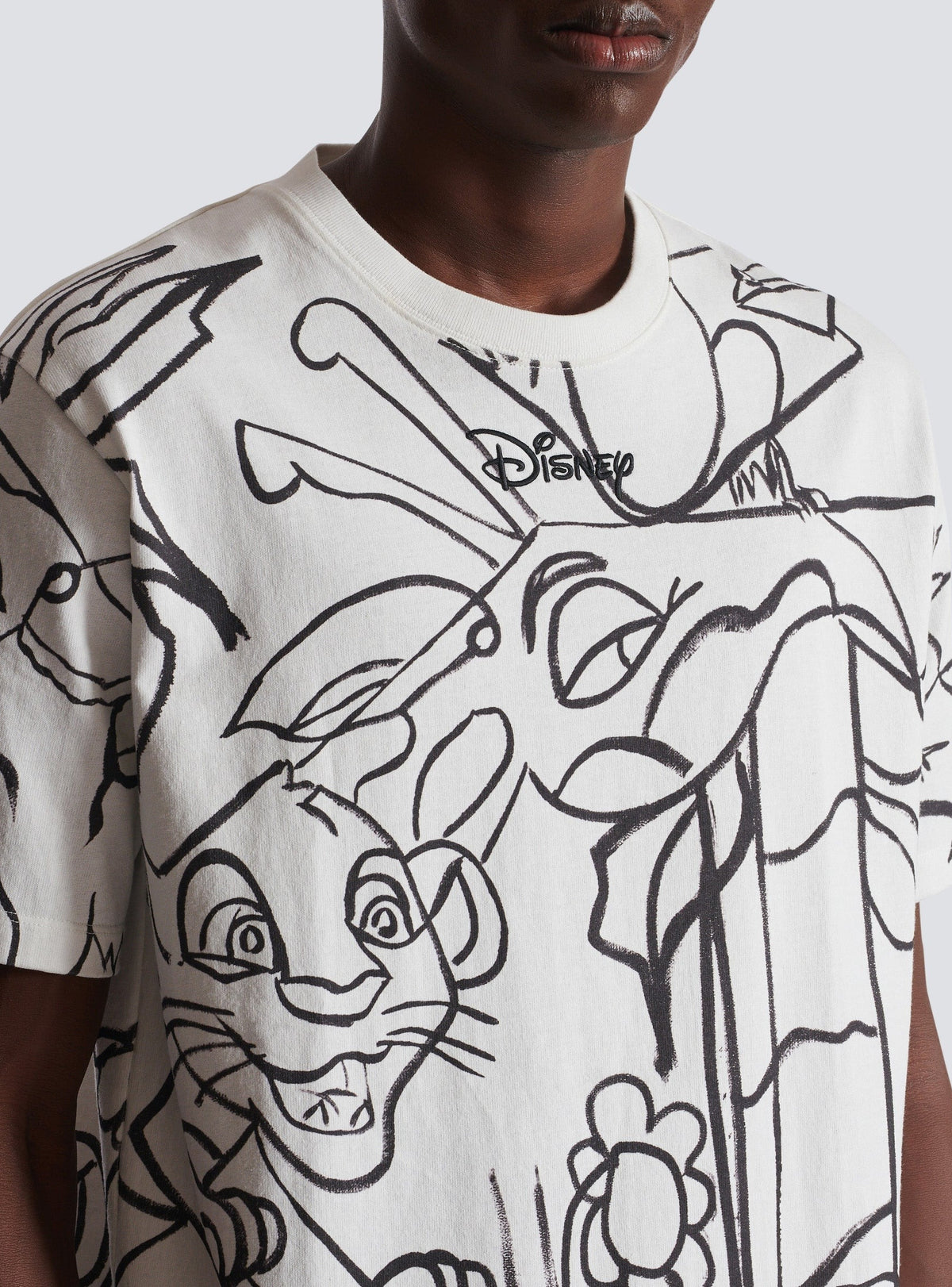Balmain x Disney loose-fit T-shirt - White & Black