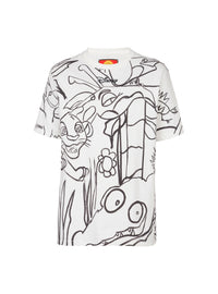 Disney x balmain : the lion king - t-shirt ample imprimé enfant précoce - Blanc & Noir