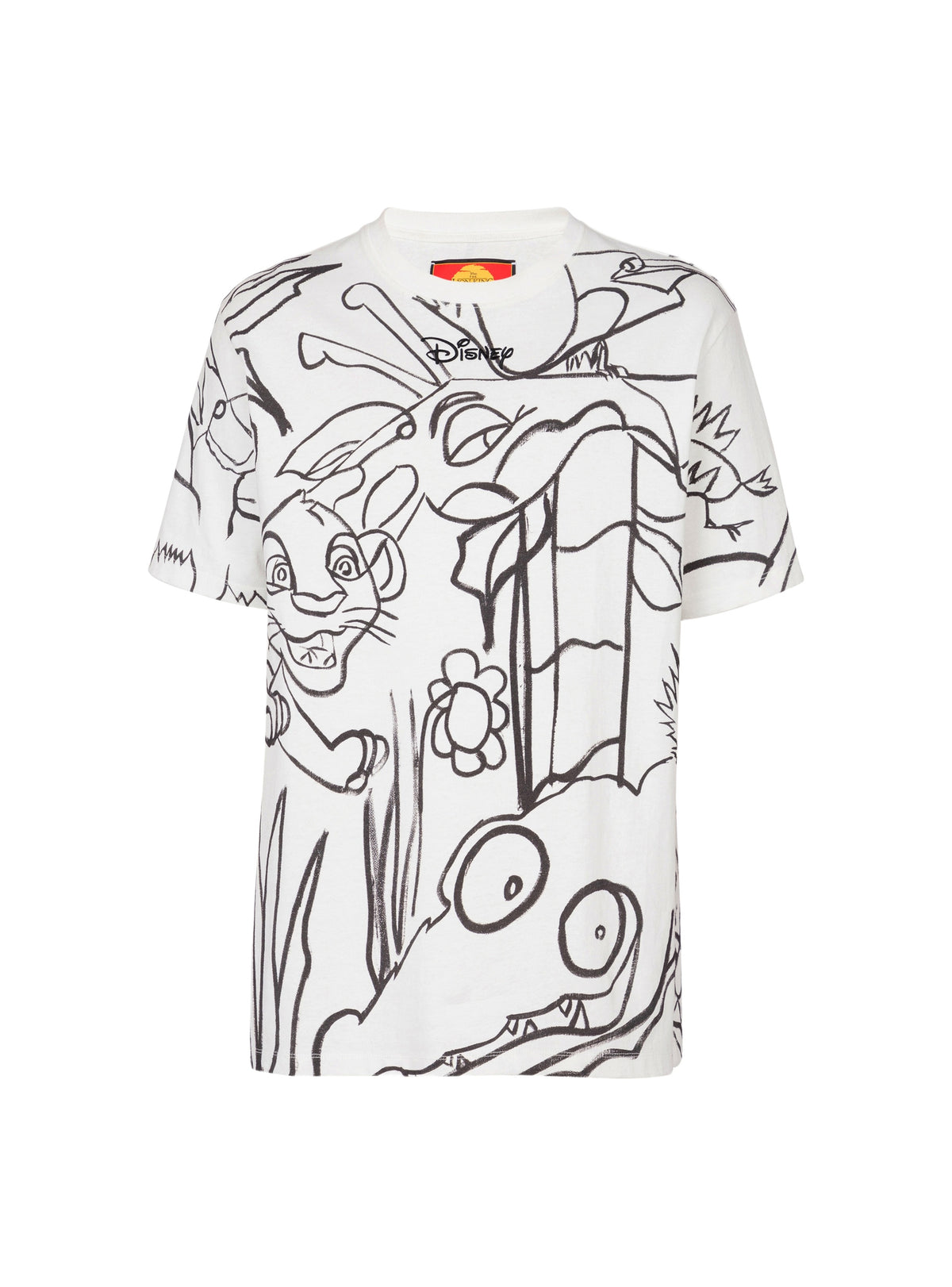 Disney x balmain : the lion king - t-shirt ample imprimé enfant précoce - Blanc & Noir