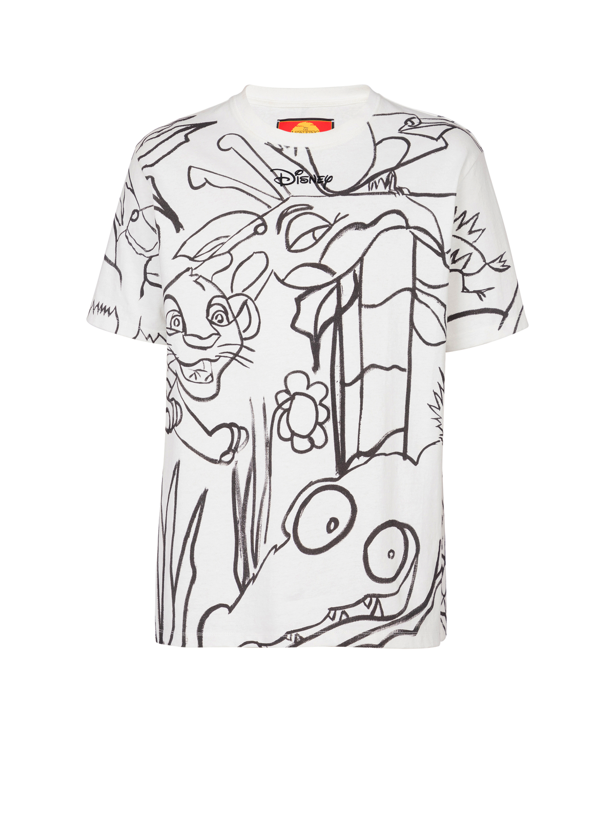 Disney x balmain : the lion king - t-shirt ample imprimé enfant précoce - Blanc & Noir