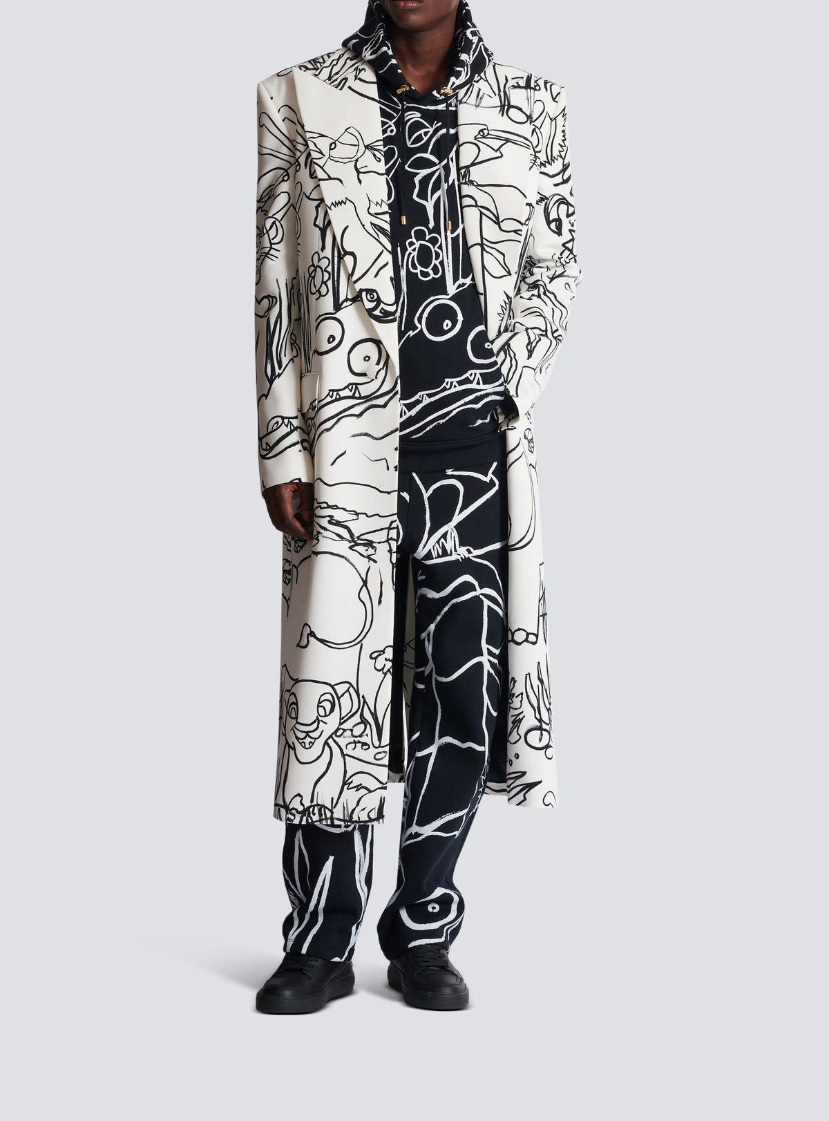 Balmain x Disney hooded sweatshirt - Black & White