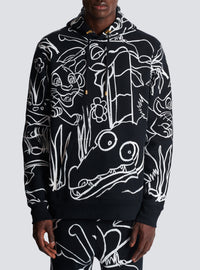 Disney x balmain : the lion king - hoodie imprimé enfant précoce - Noir & Blanc