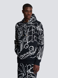 Disney x balmain : the lion king - hoodie imprimé enfant précoce - Noir & Blanc