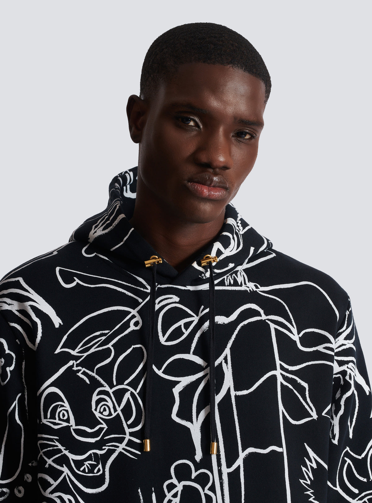 Disney x balmain : the lion king - hoodie imprimé enfant précoce - Noir & Blanc