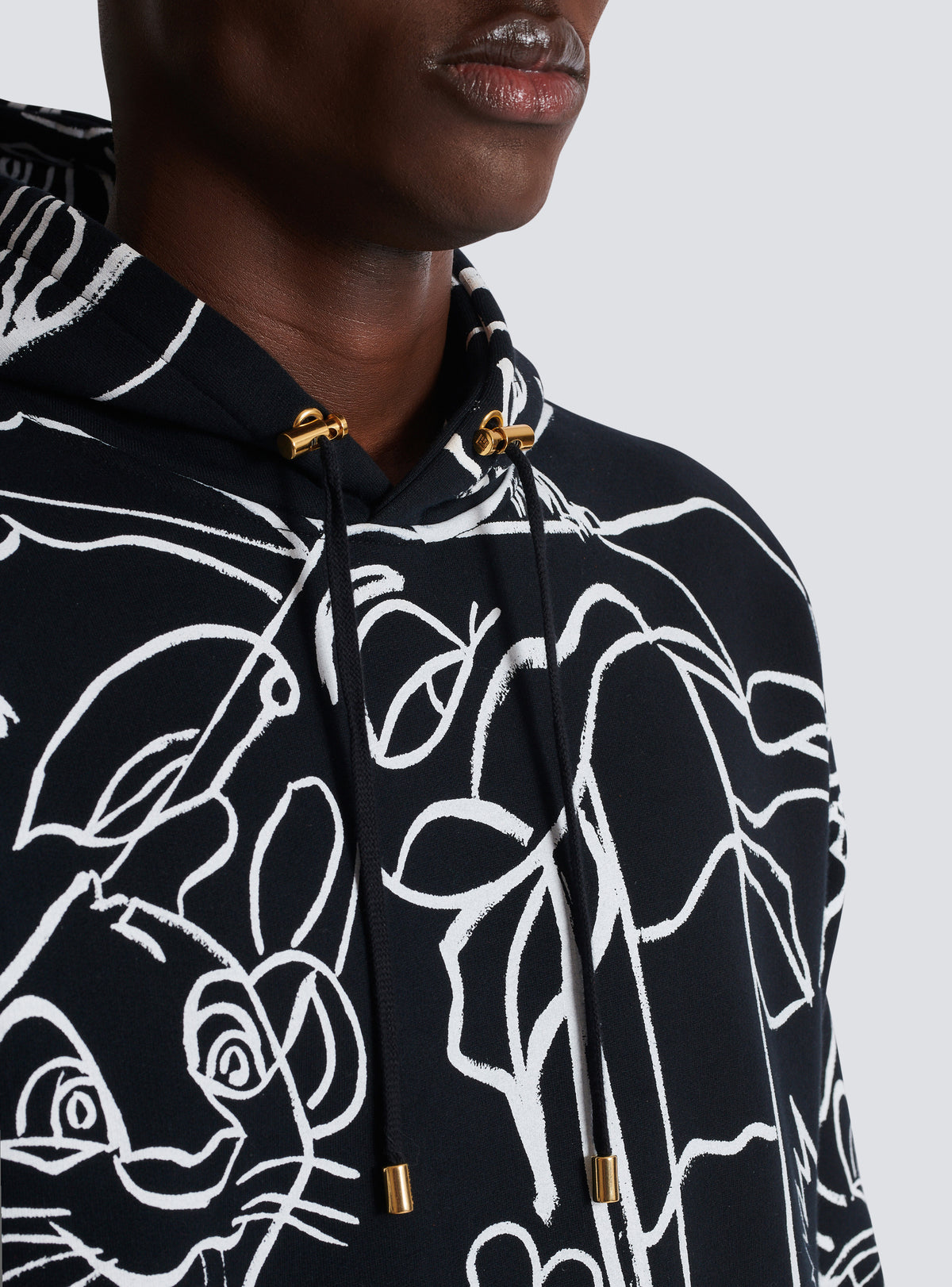 Disney x balmain : the lion king - hoodie imprimé enfant précoce - Noir & Blanc