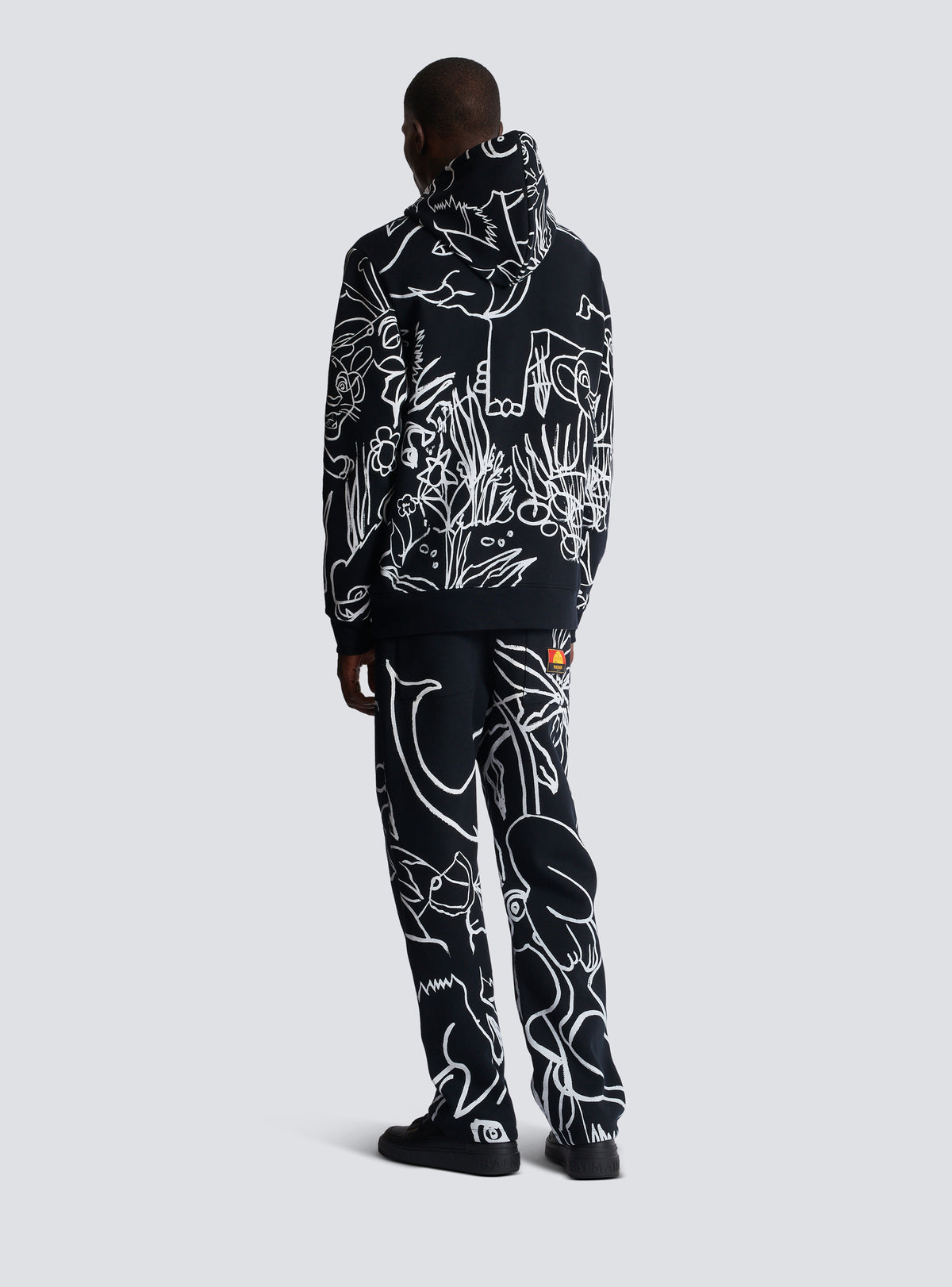 Disney x balmain : the lion king - hoodie imprimé enfant précoce - Noir & Blanc