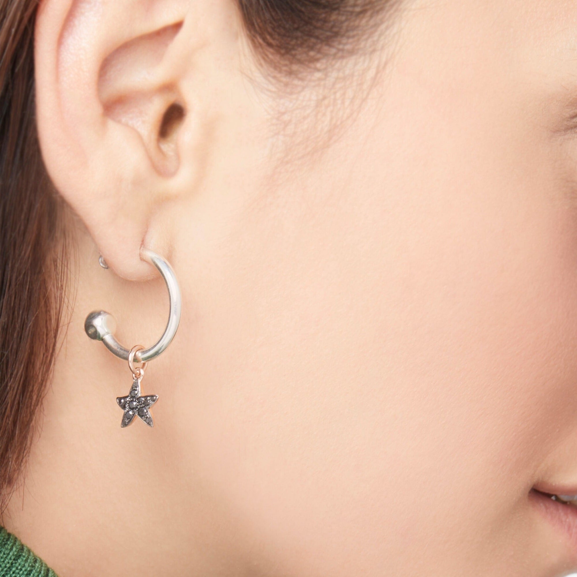 Mono boucle d'oreille Pepita en argent - Argent