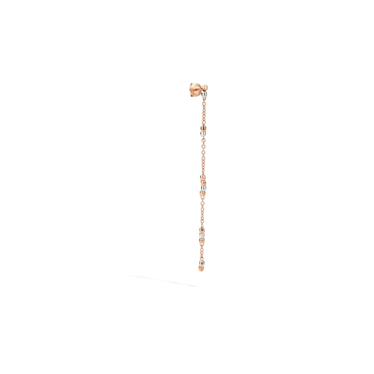 Mono boucle d'oreille pendante Granelli en or et argent - Or rose