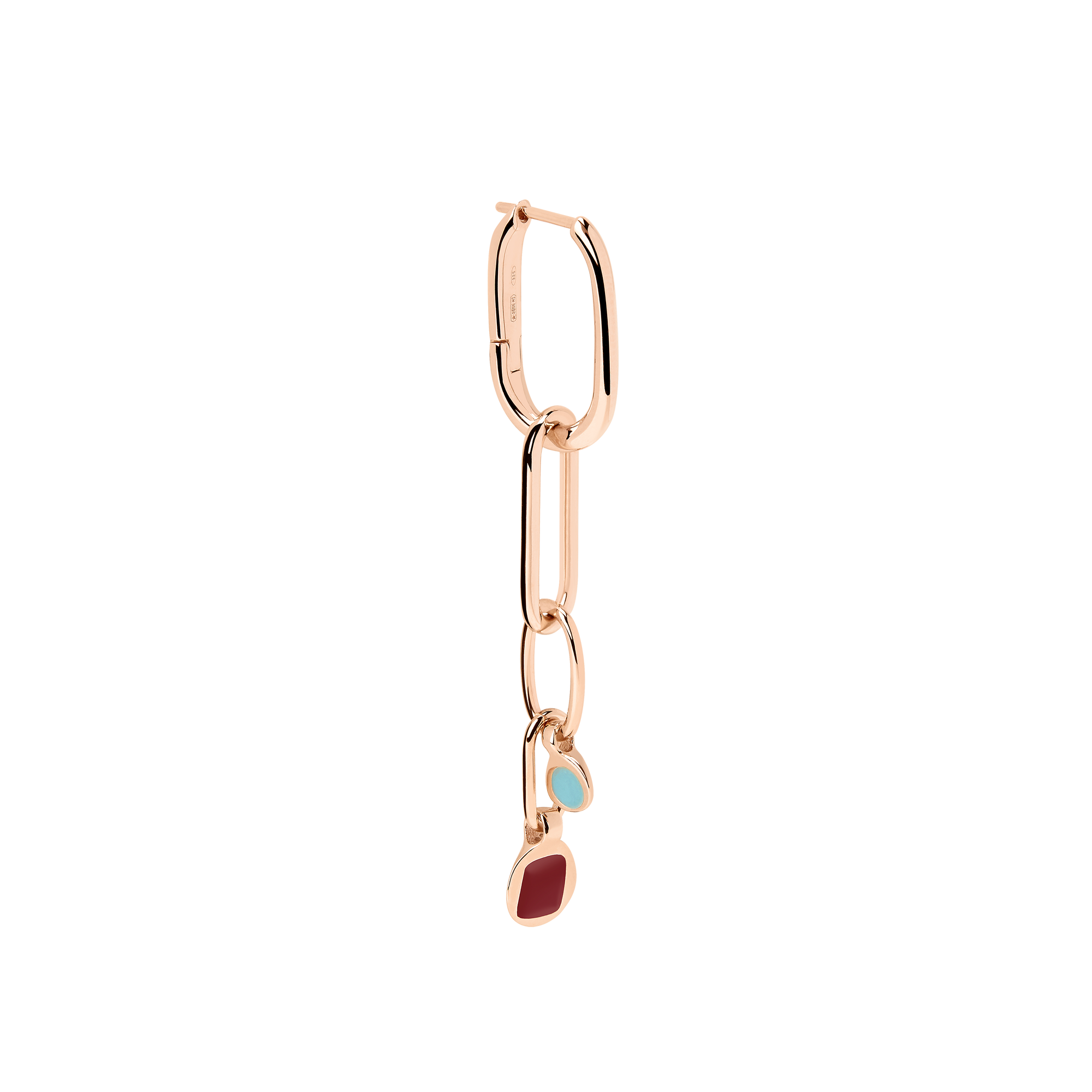 Mono boucle d'oreille Bazaar en argent plaqué or et émail - Argent