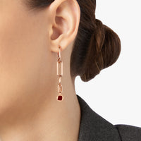 Mono boucle d'oreille Bazaar en argent plaqué or et émail - Argent